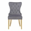 Simba Gold 2 Piece Dinning Chair Finish with Velvet Fabric in Dark Gray