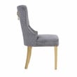 Simba Gold 2 Piece Dinning Chair Finish with Velvet Fabric in Dark Gray
