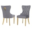 Simba Gold 2 Piece Dinning Chair Finish with Velvet Fabric in Dark Gray