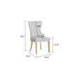 Simba Gold 2 Piece Dinning Chair Finish with Velvet Fabric in Light Gray