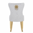 Simba Gold 2 Piece Dinning Chair Finish with Velvet Fabric in Light Gray