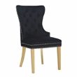 Simba Gold 2 Piece Dinning Chair Finish with Velvet Fabric in Black