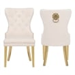 Simba Gold 2 Piece Dinning Chair Finish with Velvet Fabric in Beige