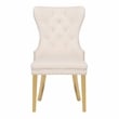 Simba Gold 2 Piece Dinning Chair Finish with Velvet Fabric in Beige