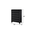 Sophia Crystal Tufted Chest finished with Velvet Fabric / Wood in Black