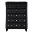 Sophia Crystal Tufted Chest finished with Velvet Fabric / Wood in Black