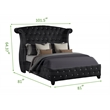 Sophia King 4 Pc Upholstery Bedroom Set Made With Wood in Black