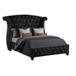 Sophia Queen 4 Pc Upholstery Bedroom Set Made With Wood in Black