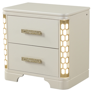 jasmine nightstand with side led lightning made with wood in beige