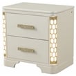 Jasmine 2-Drawer Nightstand with side LED lightning made with Wood in Beige