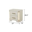 Jasmine 2-Drawer Nightstand with side LED lightning made with Wood in Beige