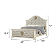 Jasmine King Size Tufted Upholstery & LED Bed made with Wood in Beige