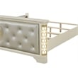 Jasmine King Size Tufted Upholstery & LED Bed made with Wood in Beige