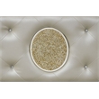 Jasmine Queen Size Tufted Upholstery & LED Bed made with Wood in Beige