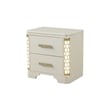 Jasmine Queen 5 Pc Unique LED Bedroom Set made with Wood in Beige