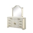 Jasmine Queen 5 Pc Unique LED Bedroom Set made with Wood in Beige