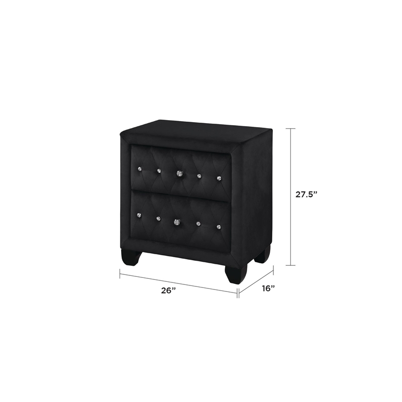 Hazel Queen 5 Pc Bedroom Set Made With Wood In Black Color