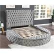 Hazel Queen 4 Pc Tufted Upholstery Bedroom Set Made with Wood In Gray