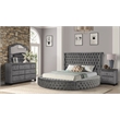 Hazel Queen 4 Pc Tufted Upholstery Bedroom Set Made with Wood In Gray