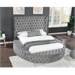 Hazel Queen 4 Pc Tufted Upholstery Bedroom Set Made with Wood In Gray