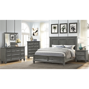 hamilton king 5-n piece storage bedroom set in gray made with engineered wood