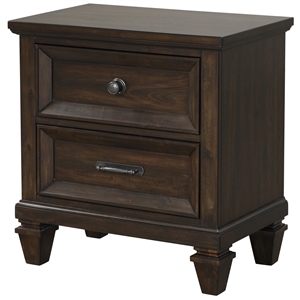 galaxy home contemporary hamilton nightstand in walnut made with engineered wood