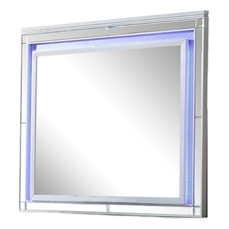 Sterling Mirror Framed LED Mirror Made With Wood in Silver Color