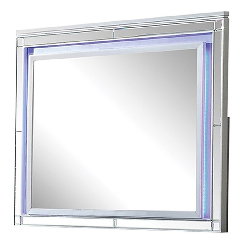 Sterling Mirror Framed LED Mirror Made With Wood in Silver Color