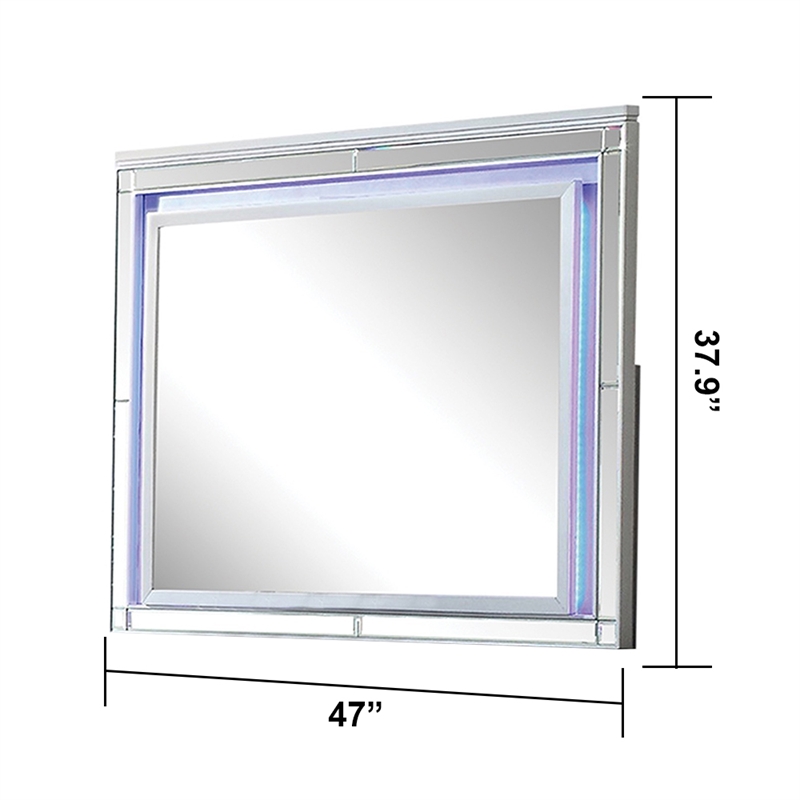 Sterling Mirror Framed LED Mirror Made With Wood in Silver Color