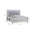Sterling King 5 PC LED Bedroom set made with wood in Silver Color