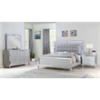 Sterling Queen 4 PC LED Bedroom set made with wood in Silver Color