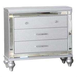 Sterling Mirror Framed Nightstand Made with Wood in Silver