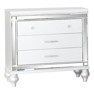 Sterling Mirror Framed Nightstand Made with Wood in White