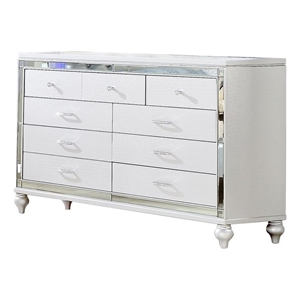 Sterling Mirror Framed Dresser Made With Wood in White Color