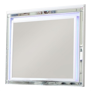 Sterling Mirror Framed LED Mirror Made With Wood in White Color