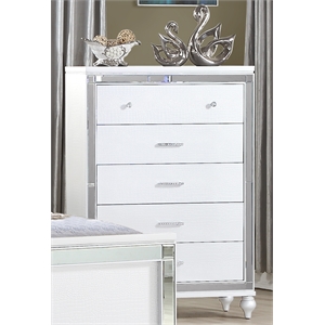 sterling mirror framed chest made with wood in white color