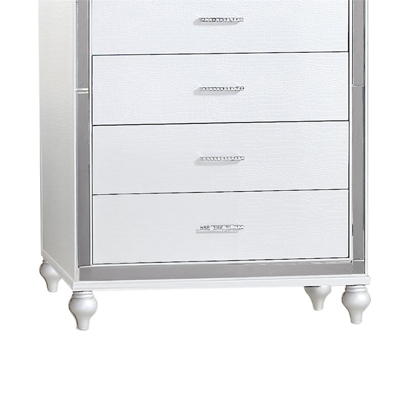 Sterling Mirror Framed Chest Made With Wood in White Color