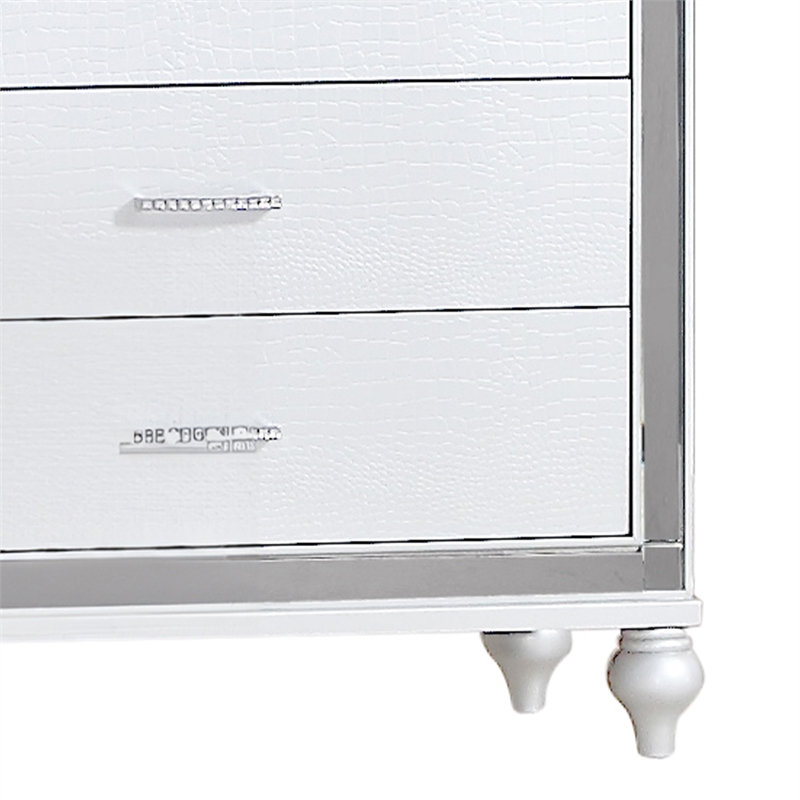 Sterling Mirror Framed Chest Made With Wood in White Color