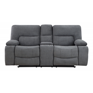 ohio manual recliner loveseat made with chenille upholstery in gray color