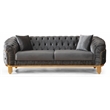 Vanessa Tufted Upholstery Sofa finished with Velvet Fabric in Gray