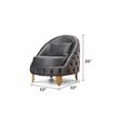 Vanessa Tufted Upholstery Chair finished with Velvet Fabric in Gray