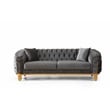 Vanessa 2 Piece Tufted Upholstery Sofa set finished with Velvet Fabric in Gray