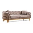 Vanessa Tufted Upholstery Sofa finished with Velvet Fabric in Taupe