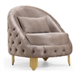 Vanessa Tufted Upholstery Chair finished with Velvet Fabric in Taupe