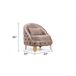 Vanessa Tufted Upholstery Chair finished with Velvet Fabric in Taupe