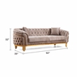 Vanessa 2 Piece Living Room Set Finished with Velvet Upholstery in Taupe