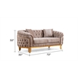 Vanessa 2 Piece Living Room Set Finished with Velvet Upholstery in Taupe