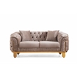 Vanessa 2 Piece Living Room Set Finished with Velvet Upholstery in Taupe