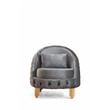 Vanessa 3 Piece Living Room Set Made With Velvet Upholstery in Gray