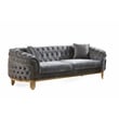 Vanessa 3 Piece Living Room Set Made With Velvet Upholstery in Gray